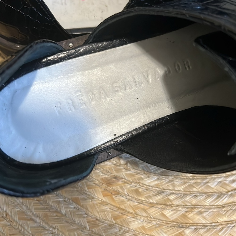 Freda Salvador D’orsay Embossed Croc Leather Oxfords Loafers Shoe Size 6 - Picture 11 of 11